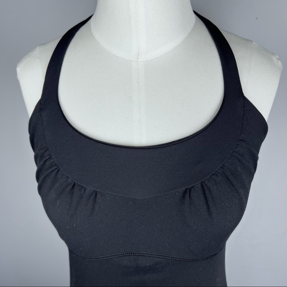 EUC - Lululemon Black Tank w/ Built-in Bra & Back Detail, Size 8 - Picture 3 of 13